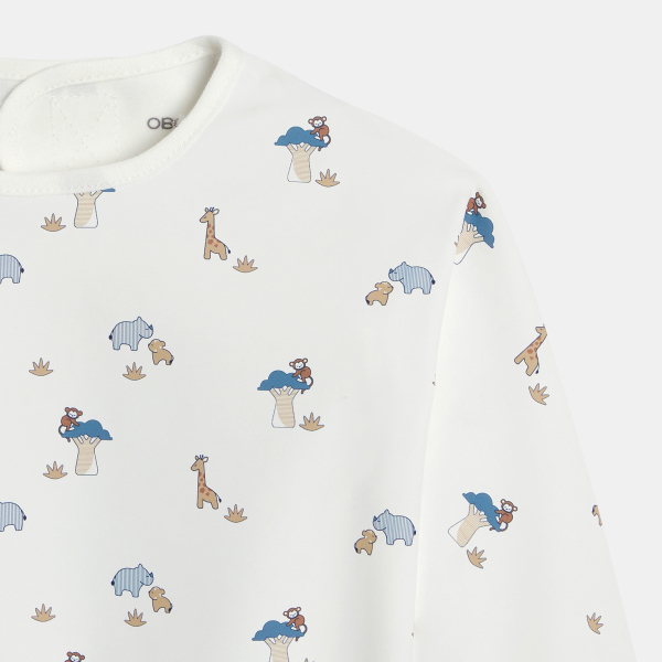 Tablier d'activités animaux bleu bébé garçon