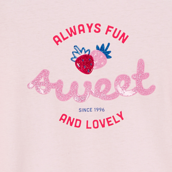 T-shirt à message pailleté jaune Fille