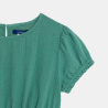Robe unie manches courtes vert Fille