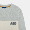 Sweat-shirt en molleton colorblock gris Garçon