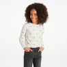 T-shirt blanc motif cœurs dorés Fille