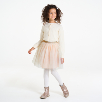 Jupe tutu courte en tulle rose nude Fille