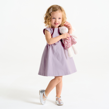 Robe de fête à nœud mauve bébé fille