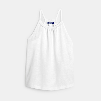 Débardeur uni détail crochet blanc Fille