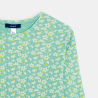 T-shirt manches longues côtelé imprimé vert Fille
