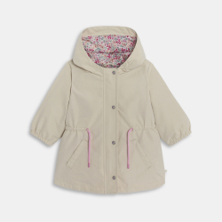 سترة باركا 3 في 1 مع جيليه قابل للإزالة باللون البيج للفتيات الرضع