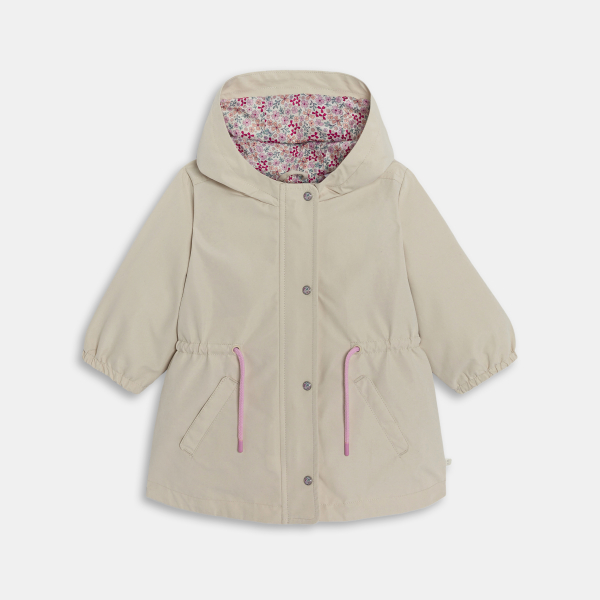 سترة باركا 3 في 1 مع جيليه قابل للإزالة باللون البيج للفتيات الرضع