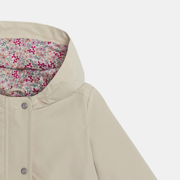 سترة باركا 3 في 1 مع جيليه قابل للإزالة باللون البيج للفتيات الرضع