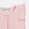Robe rayée coton fantaisie rose bébé fille