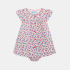 Robe coton fantaisie fleurie rose bébé fille