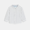 Chemise à carreaux manches longues retroussables blanc bébé garçon