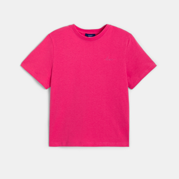 T-shirt basique uni rose Fille