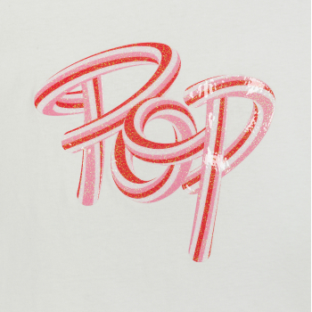 T-shirt à message pop blanc...