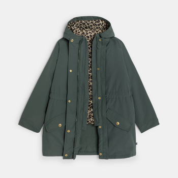 Parka 3 en 1 déperlante à capuche kaki Fille