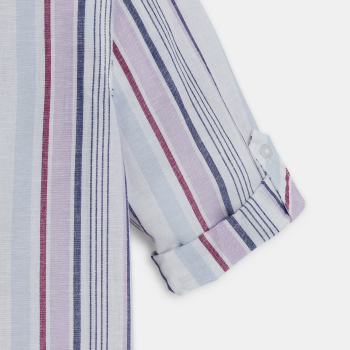 Chemise rayée mauve Garçon