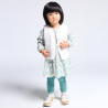 Veste sans manches réversible velours doublé fleur bleu bébé fille
