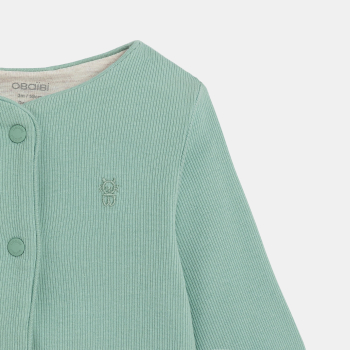 Gilet jersey côtelé vert...
