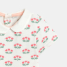 Body manches courtes petit col fleurs blanc bébé fille (lot de 3)