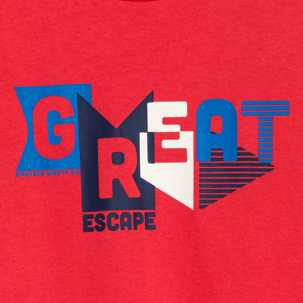 T-shirt manches courtes à message rouge Garçon