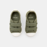 Chaussure toile à scratch vert bébé garçon
