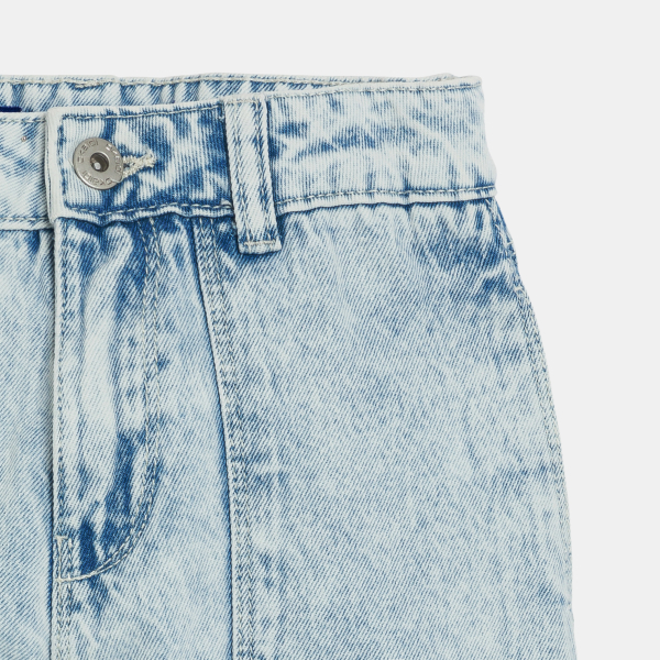 Jean large délavé bleu Fille
