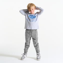 Pantalon de jogging chiné gris Garçon