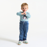 Pantalon velours côtelé polaire bleu bébé garçon