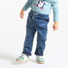 Pantalon velours côtelé polaire bleu bébé garçon
