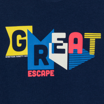 T-shirt manches courtes à message bleu marine Garçon