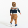 Pull en maille tricot à rayures bleu bébé garçon