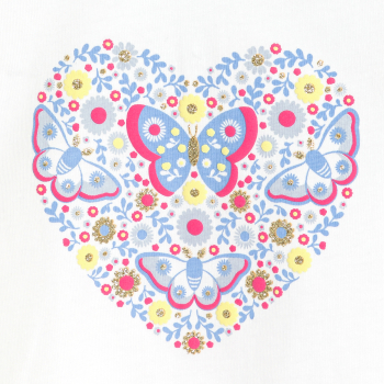 T-shirt papillon en relief bleu bébé fille