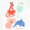 T-shirt sensoriel animaux blanc bébé fille