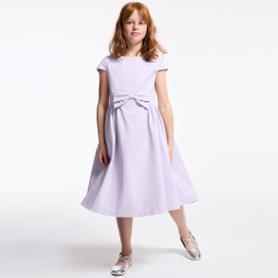 Robe chic détail nœud mauve Fille