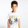T-shirt manches courtes motif palmier blanc Garçon