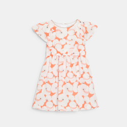Robe chic fleurie orange bébé fille