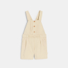Salopette courte et tee-shirt chic beige bébé fille