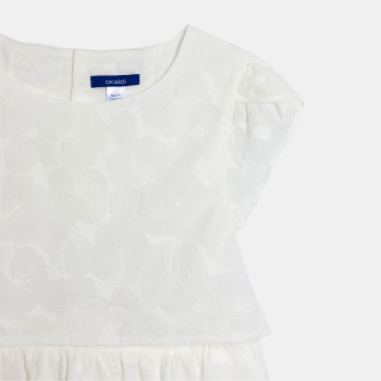 Robe chic brodée blanc Fille
