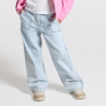 Jean large délavé bleu Fille