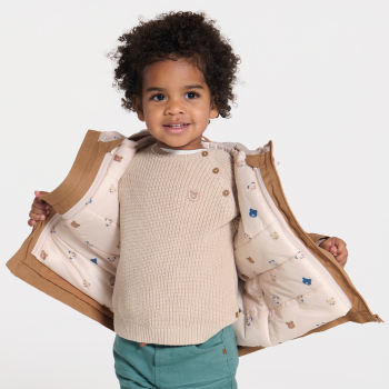 Parka 2 en 1 avec gilet amovible marron bébé garçon