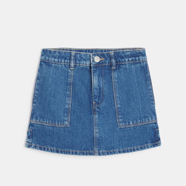 Jupe-short courte en jean bleu Fille