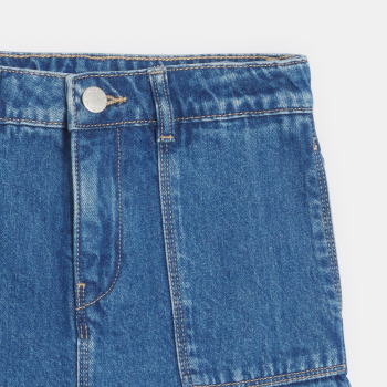 Jupe-short courte en jean bleu Fille