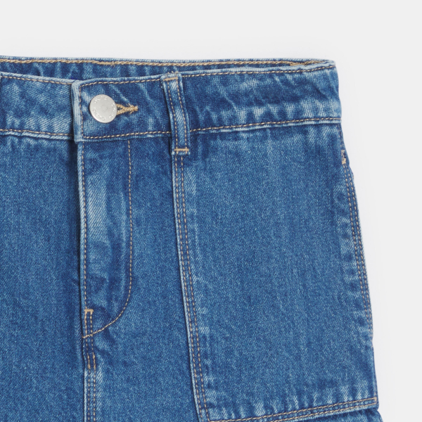 Jupe-short courte en jean bleu Fille
