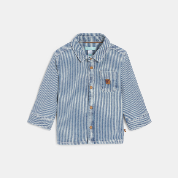 Surchemise rayée bleu bébé garçon