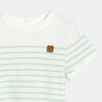T-shirt rayé marinière vert...