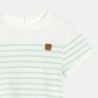 T-shirt rayé marinière vert clair bébé garçon