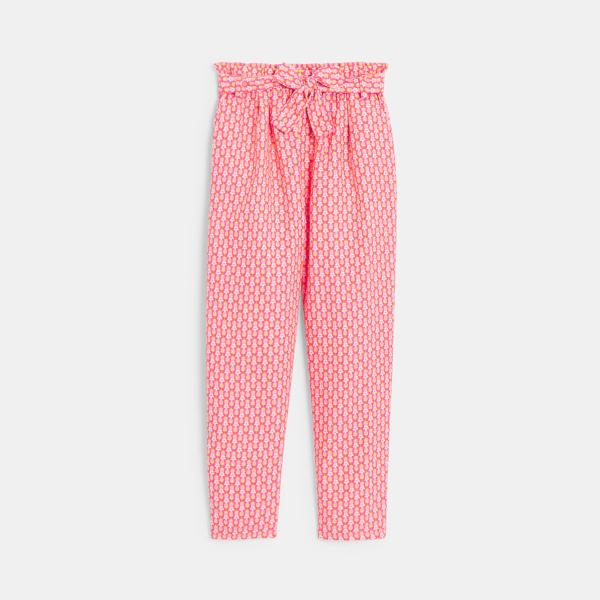 Pantalon fluide imprimé orange Fille