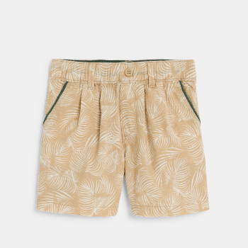 Bermuda imprimé coton fantaisie beige bébé garçon