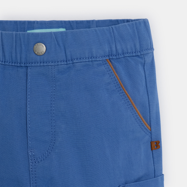 Pantalon cargo bas élastiqué bleu bébé garçon