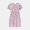 Robe à fleurs manches princesse mauve fille