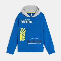 Sweat-shirt à message bleu...